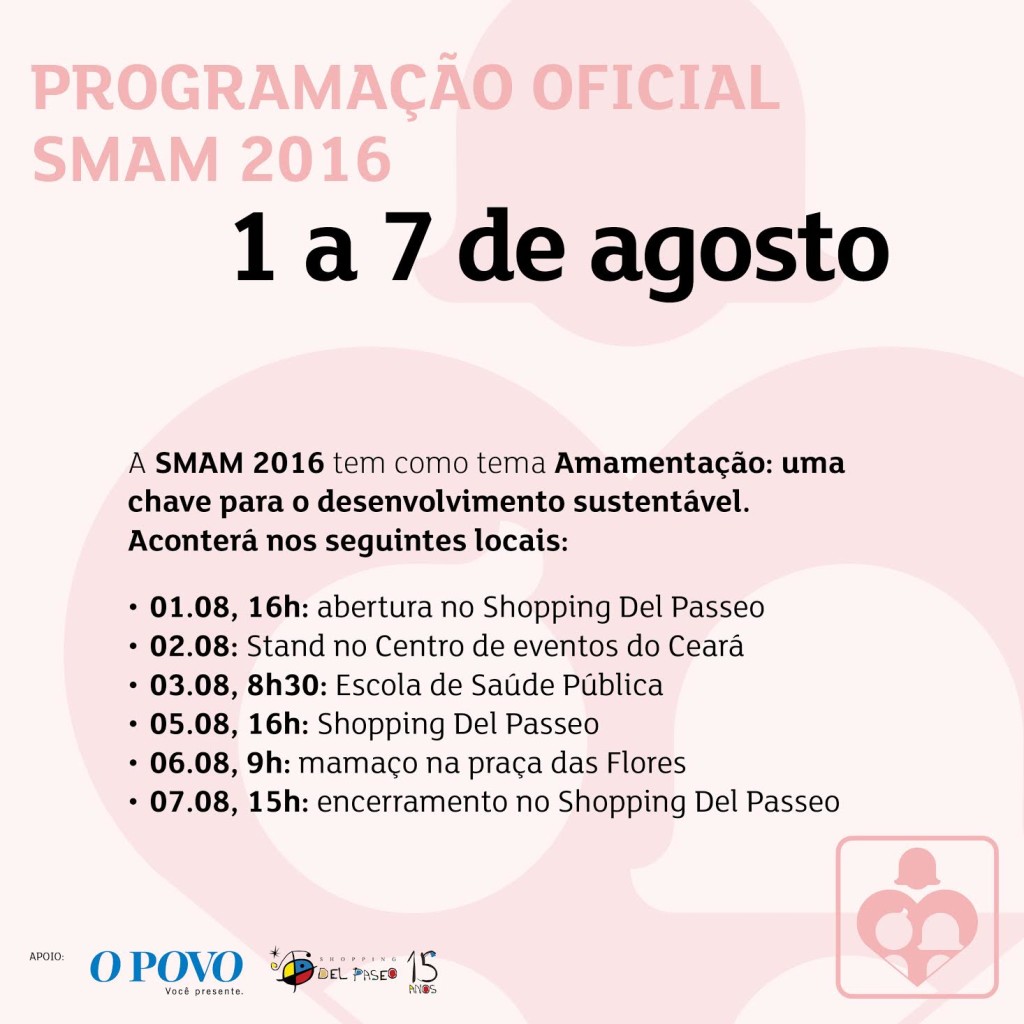 programação resumida semana amamentção