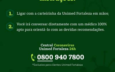 Central de Atendimento Coronavírus é disponibilizada aos clientes da Unimed Fortaleza