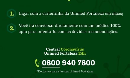 Central de Atendimento Coronavírus é disponibilizada aos clientes da Unimed Fortaleza