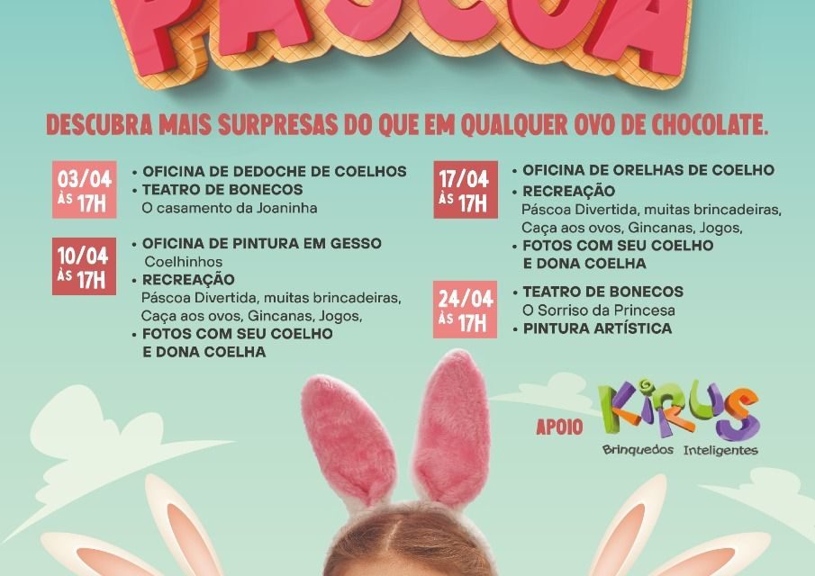 Páscoa no Grand Shopping traz programação infantil com diversas atividades