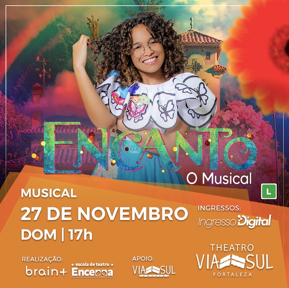 Espetáculo infantil “Encanto – O Musical” está em cartaz no Theatro Via Sul Fortaleza