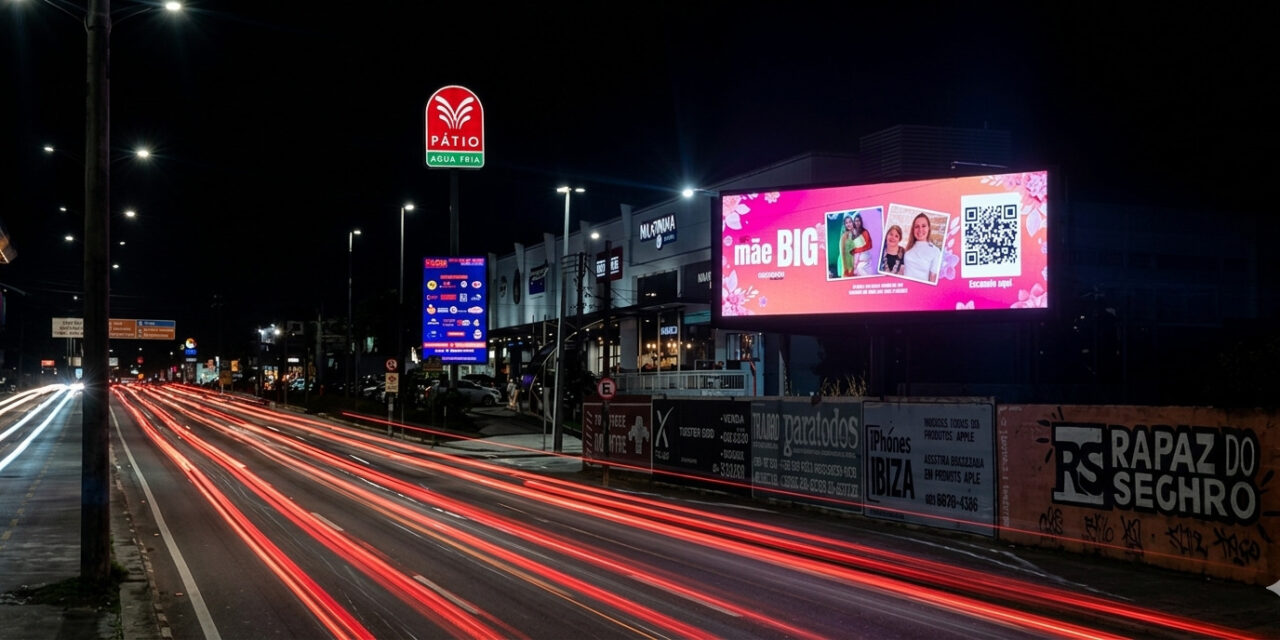 Painéis de LED em Fortaleza exibem homenagens gratuitas de Dia das Mães e transformam a cidade em cenário de afeto